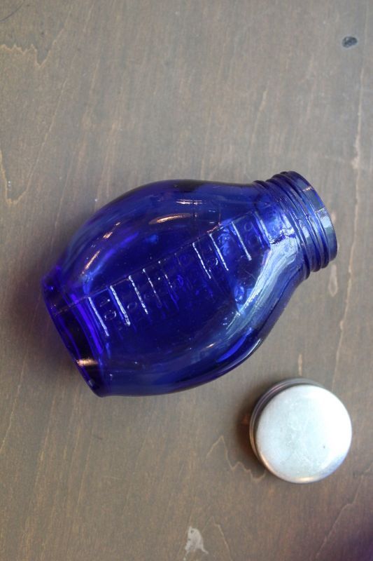 画像: チェコスロバキア　ブルーガラス薬瓶